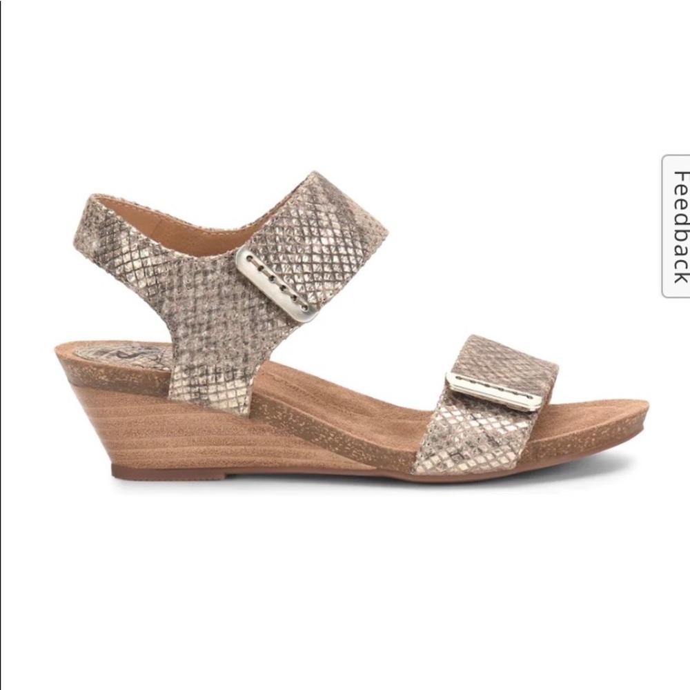 Sofft brand Verdi wedge sandal, snakeskin, like new.